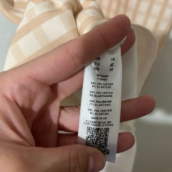 NWT ASOS Cami Faux Wrap Gingham Butter Yellow Mini Dress Sz 10 - Picture 10 of 12